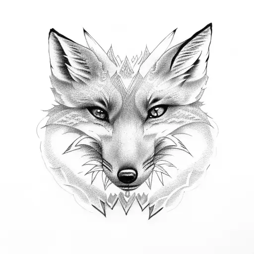 nine tail fox tattoo design idea