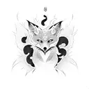 nine tail fox tattoo design idea