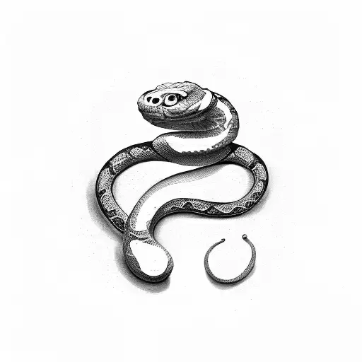 snake in the shape of a question mark with chili pepper's asterisk as the dot tattoo design idea