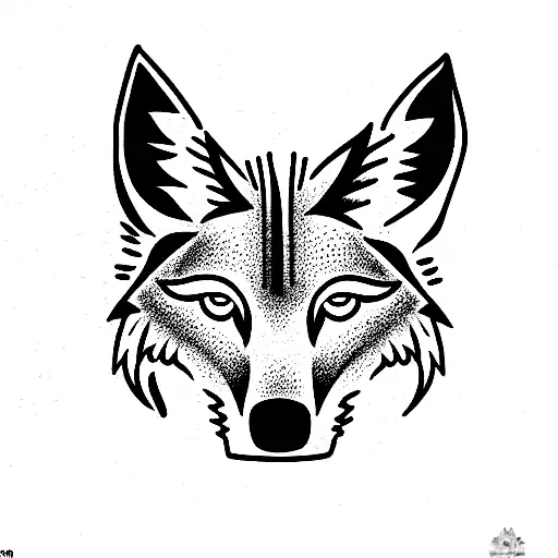 Coyote head, edelweiss, sleeve tattoo design idea
