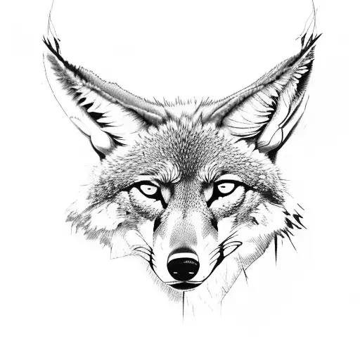 Coyote head, edelweiss, sleeve, floral, masculine  tattoo design idea