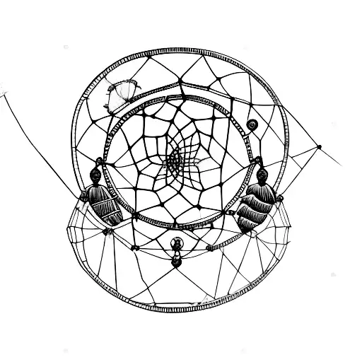 A dreamcatcher made of money, representing the desire for financial success tattoo design idea