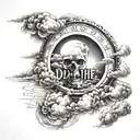 sun shining over clouds with the writing Death Is Not The End tattoo design idea
