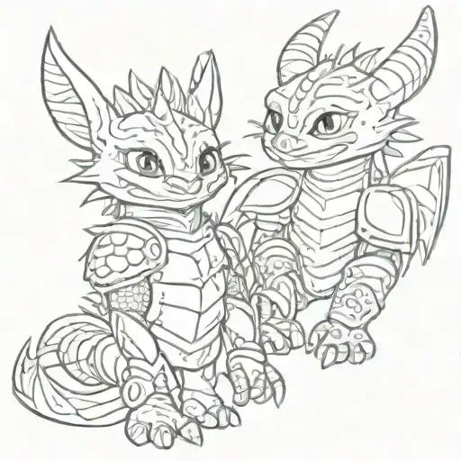 Tuffnut and Ruffnut from how to train your dragon  loving eacother tattoo design idea