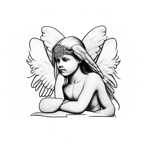 angel side view tattoo