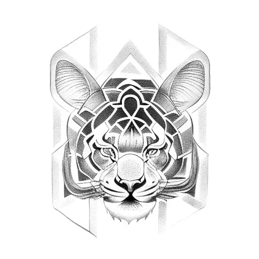 greek god with a Tigger and ancient structures tattoo design idea