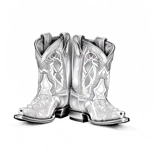 palm tree and cowboy boots tattoo design idea