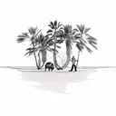 palm tree and cowboy boots tattoo design idea