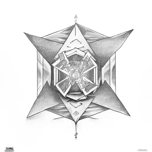 metraton's cube and the empress on the tarot card tattoo design idea