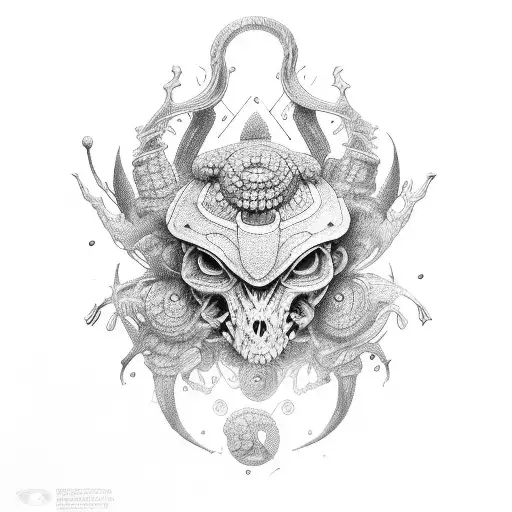 ampulheta bio-mecanic tattoo design idea