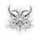 ampulheta bio-mecanic tattoo design idea