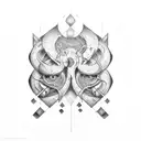 ampulheta bio-mecanic tattoo design idea