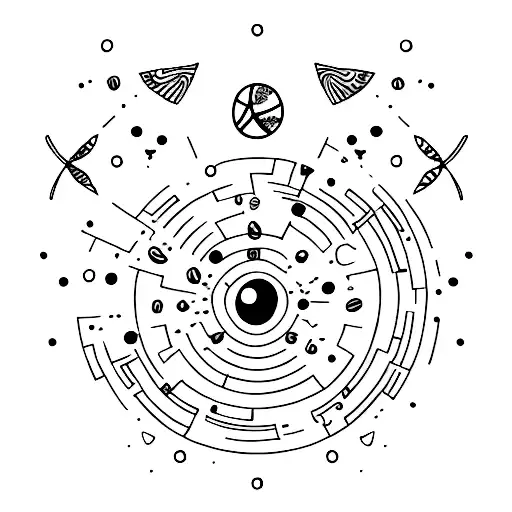 A minimalist tattoo of a Sagittarius constellation formed by coffee beans tattoo design idea