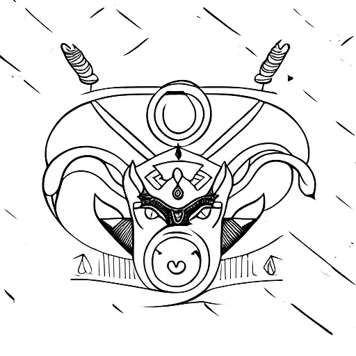 Merging zodiac symbols of Sagittarius and Capricorn tattoo design idea