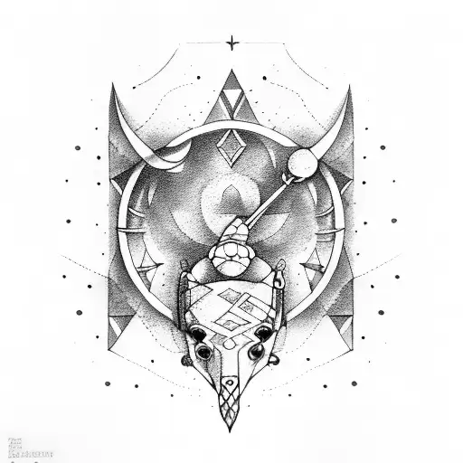 Merging zodiac symbols of Sagittarius and Capricorn tattoo design idea