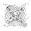 A minimalist tattoo of a Sagittarius constellation formed by coffee beans tattoo design idea