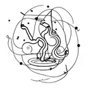 A minimalist tattoo of a Sagittarius constellation formed by coffee beans tattoo design idea