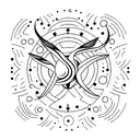 A minimalist tattoo of a Sagittarius constellation formed by coffee beans tattoo design idea