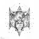 Merging zodiac symbols of Sagittarius and Capricorn tattoo design idea