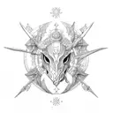 Merging zodiac symbols of Sagittarius and Capricorn tattoo design idea