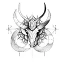 Merging zodiac symbols of Sagittarius and Capricorn tattoo design idea