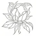 A minimalist tattoo design of a sunflower intertwined with a laurel wreath, symbolizing sea tattoo design idea