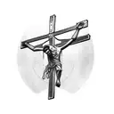 hands prayer crucifix tattoo design idea