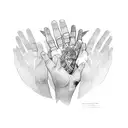 hands prayer tattoo design idea