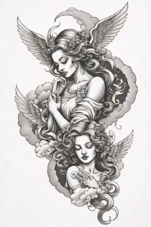 Cloud Angels tattoo design idea