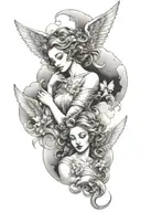 Cloud Angels tattoo design idea