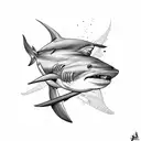 blacktip shark tattoo design idea
