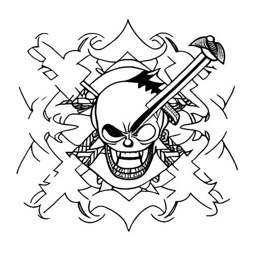 A minimalist tattoo of Zoro's three swords from One Piece arranged in a unique pattern tattoo design idea