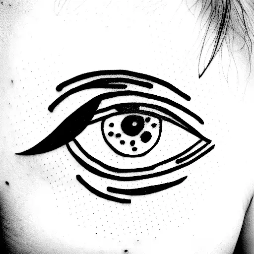 tiger eyes around an archer  tattoo design idea