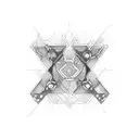 square processor with connections around tattoo design idea