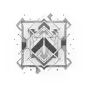 square processor with connections around tattoo design idea