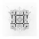square processor with connections around tattoo design idea