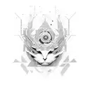 intell square processor with connections around tattoo design idea