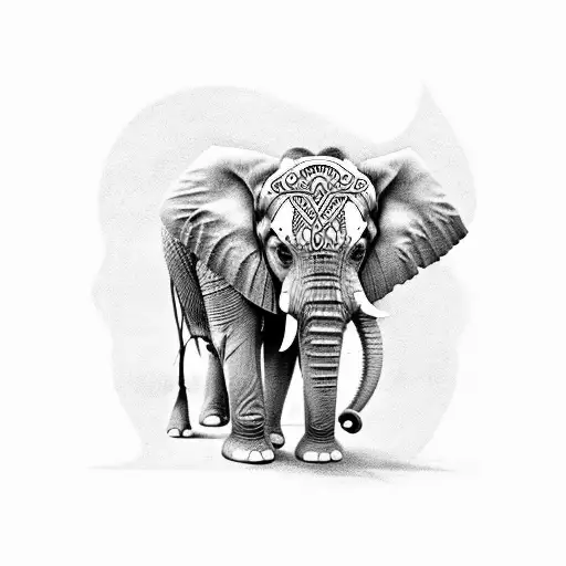 baby elephant tattoo design idea