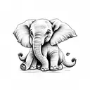 baby elephant tattoo design idea