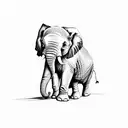baby elephant tattoo design idea