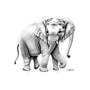 baby elephant tattoo design idea