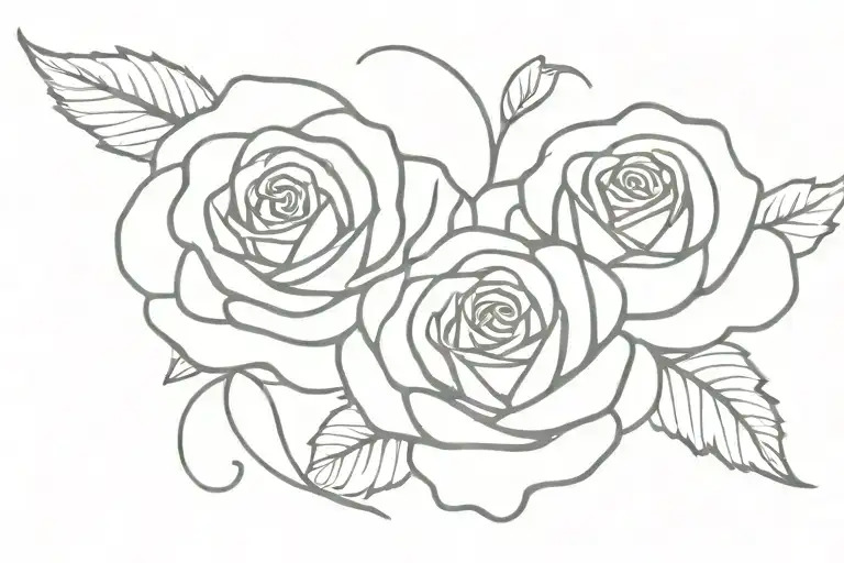 roses with angel numbers 999  tattoo design idea
