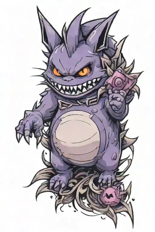gengar pokemon legend of zelda tattoo design idea