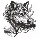 wolf surrounded tattoo design idea