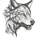 wolf surrounded tattoo design idea