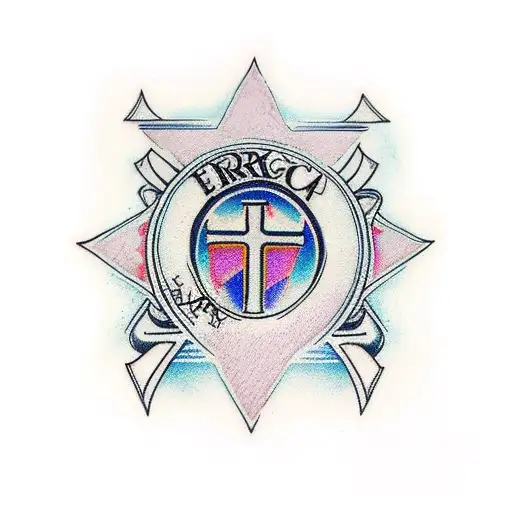 serbian tetragram cross  tattoo design idea