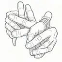 two separate skeleton hands with one hand holding up four fingers and then one holding up a L tattoo design idea