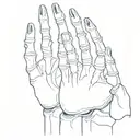 two separate skeleton hands with one hand holding up four fingers and then one holding up a L tattoo design idea