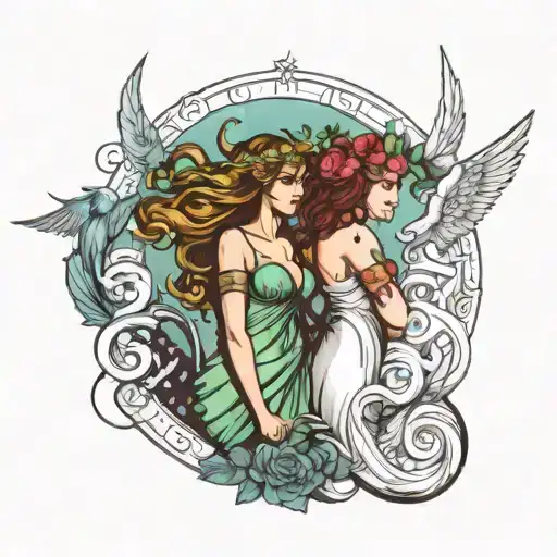 duality Athena and aphrodite tattoo tattoo design idea