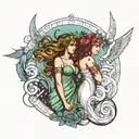 duality Athena and aphrodite tattoo tattoo design idea